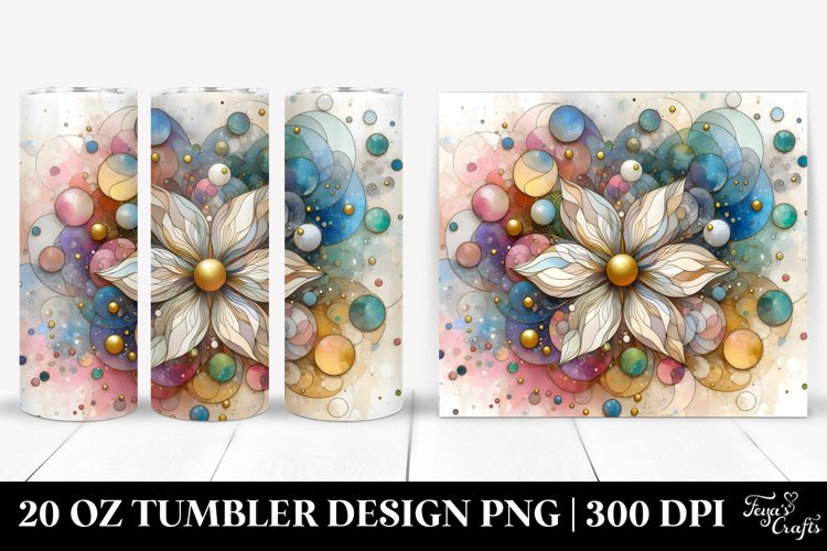 Stained Cosmos 20 Oz Tumbler example image 1