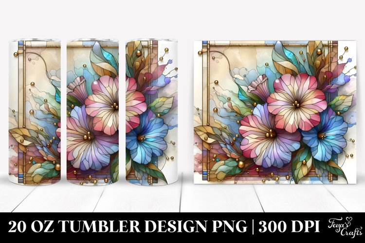 Stained Petunia 20 Oz Tumbler example image 1