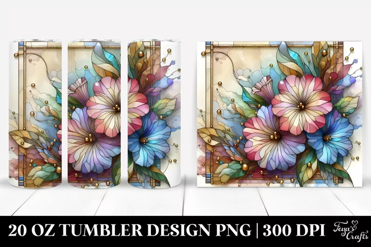 Stained Petunia 20 Oz Tumbler