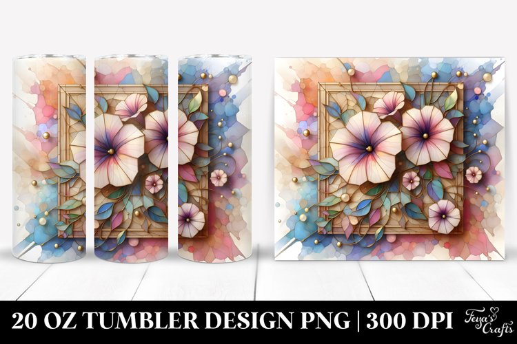 Stained Petunia 20 Oz Tumbler example image 1