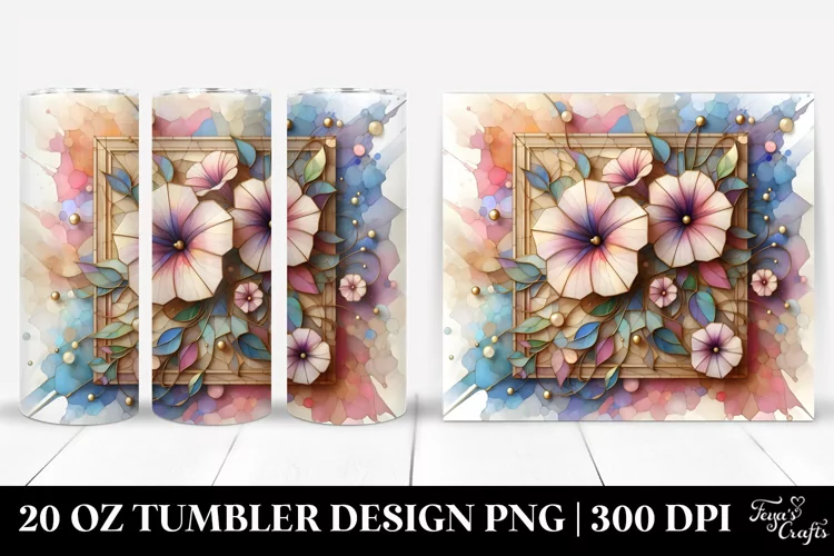 Stained Petunia 20 Oz Tumbler
