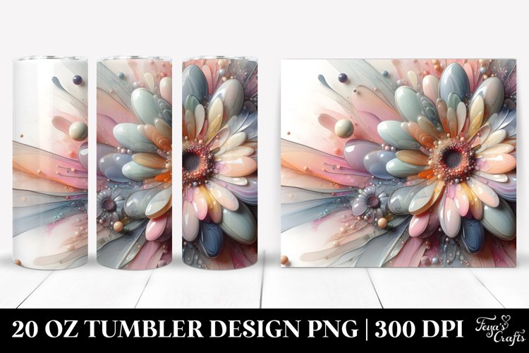 Stained Gerbera 20 Oz Tumbler example image 1