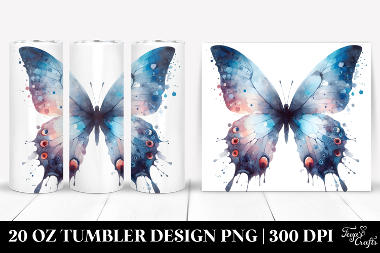 Vibrant Butterfly Silhouettes, Colorful 20 Oz Tumbler