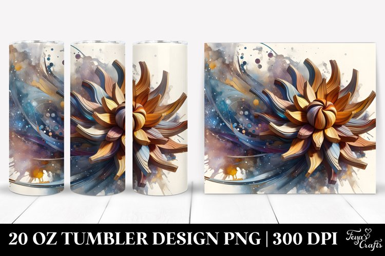 Wooden Stained Anemone | 20 oz Tumbler example image 1