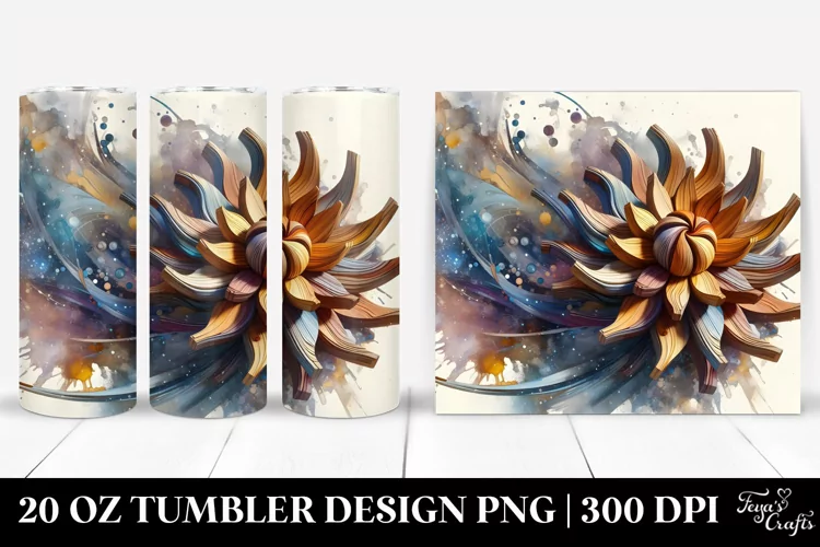 Wooden Stained Anemone | 20 oz Tumbler