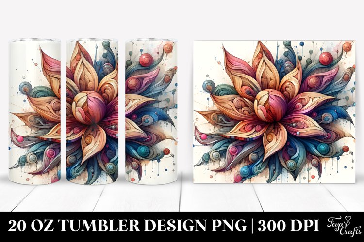 Wooden Stained Anemone | 20 oz Tumbler example image 1
