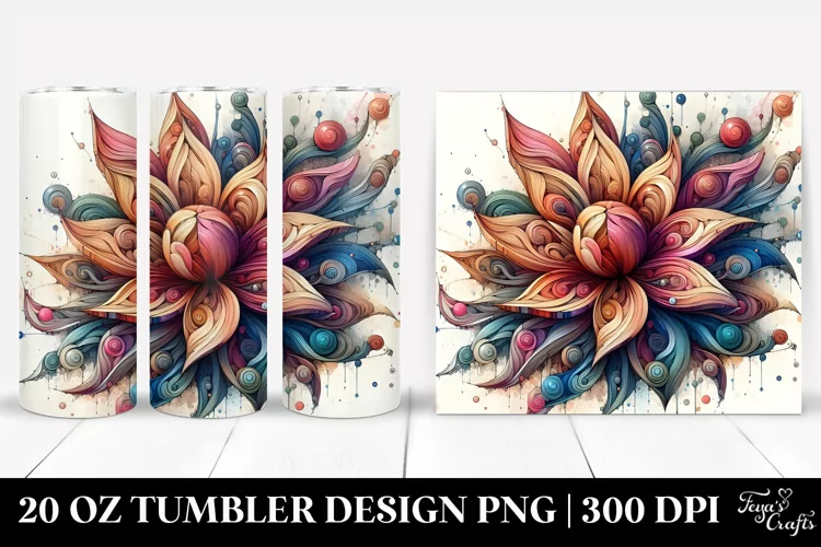 Wooden Stained Anemone | 20 oz Tumbler