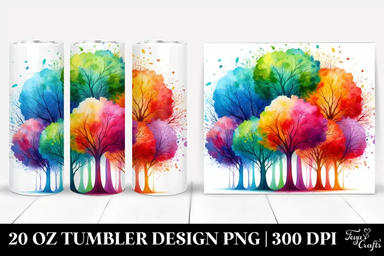 Colorful Trees Tumbler | 20 Oz Tumbler