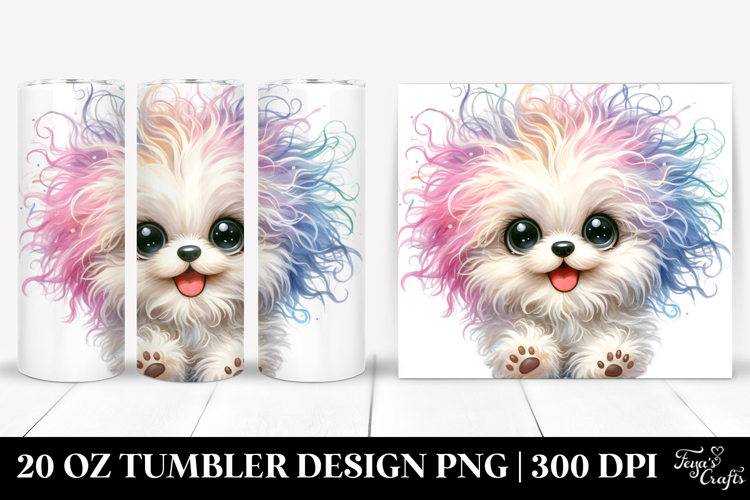 Cute Bichpoo Watercolor 20 Oz Tumbler
