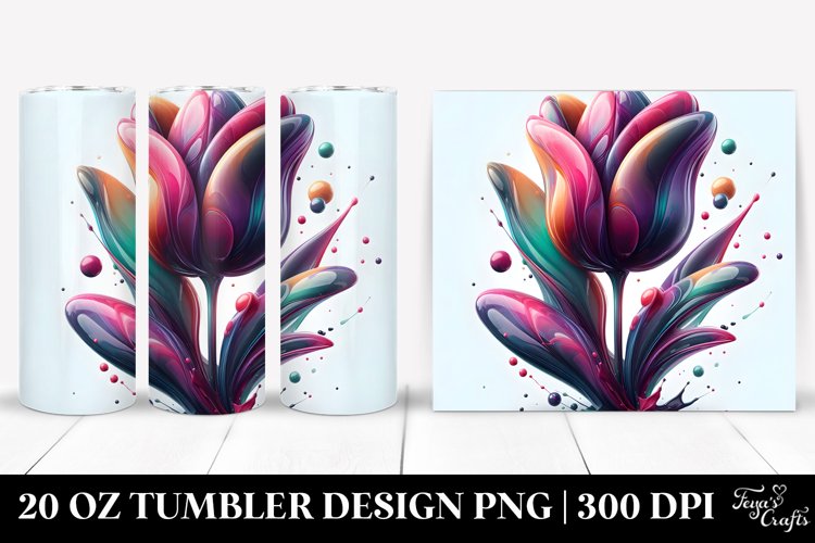 Glossy Tulip Tumbler | 20 Oz Tumbler example image 1