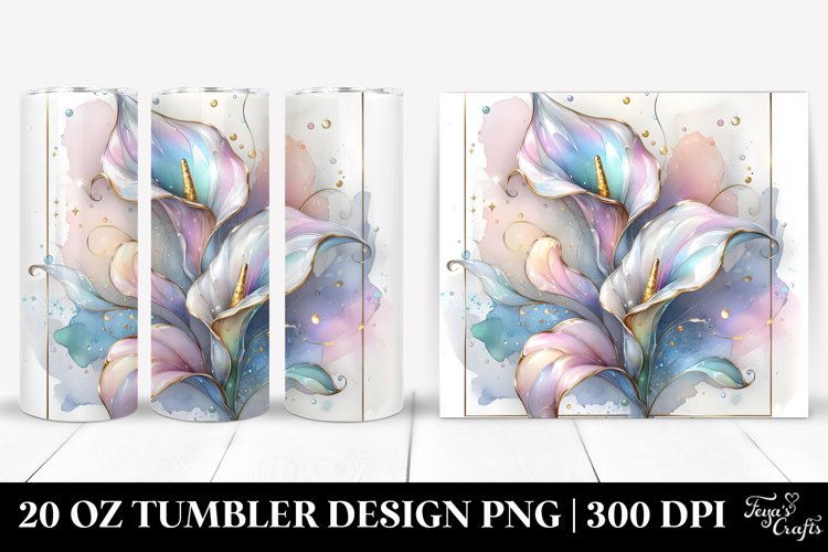 Stained Calla Lily 20 Oz Tumbler example image 1