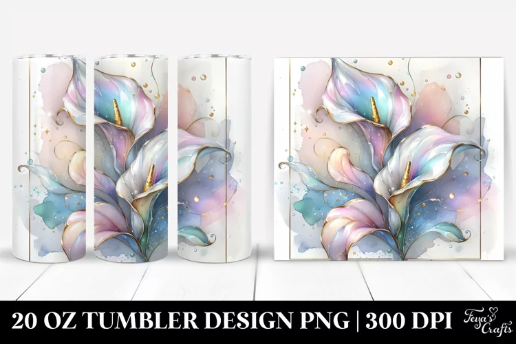 Stained Calla Lily 20 Oz Tumbler