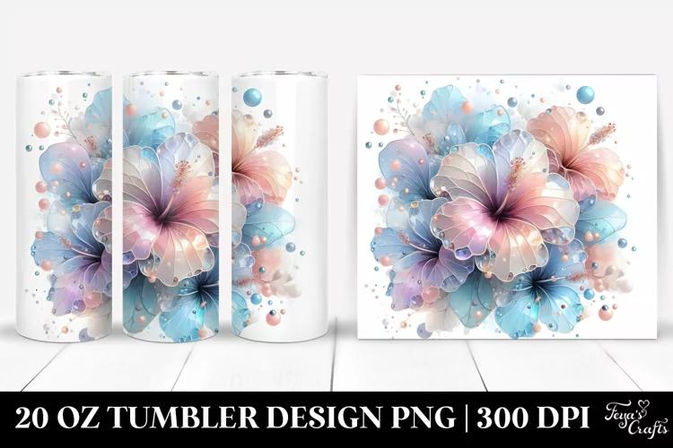 Stained Hibiscus 20 Oz Tumbler