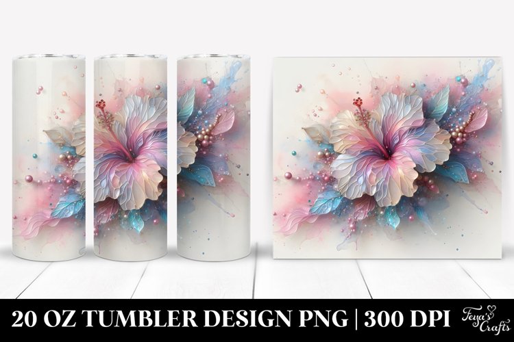 Stained Hibiscus 20 Oz Tumbler example image 1