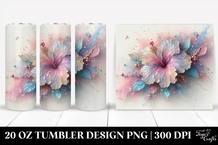 Stained Hibiscus 20 Oz Tumbler