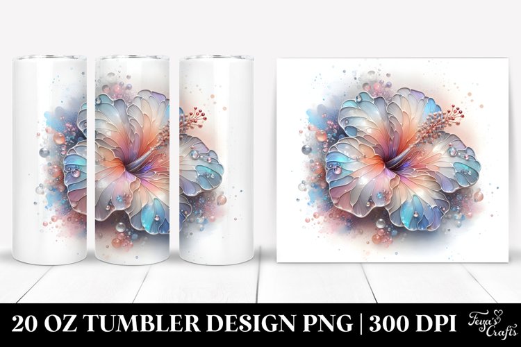 Stained Hibiscus 20 Oz Tumbler example image 1