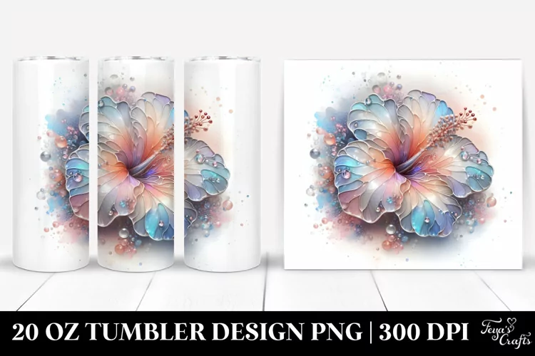 Stained Hibiscus 20 Oz Tumbler