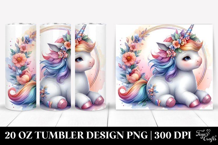 Baby Unicorn Hoop. 20 Oz Tumbler Design