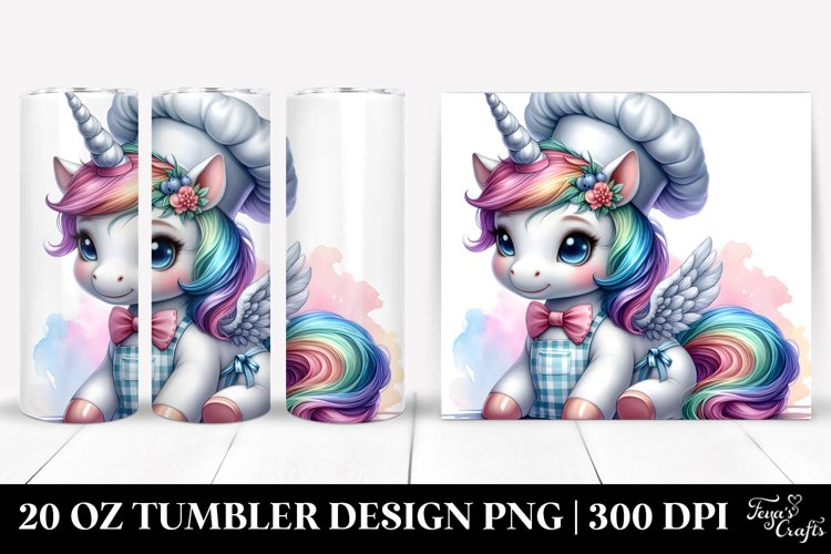 Baby Unicorn Baker Apron. 20 Oz Tumbler Design
