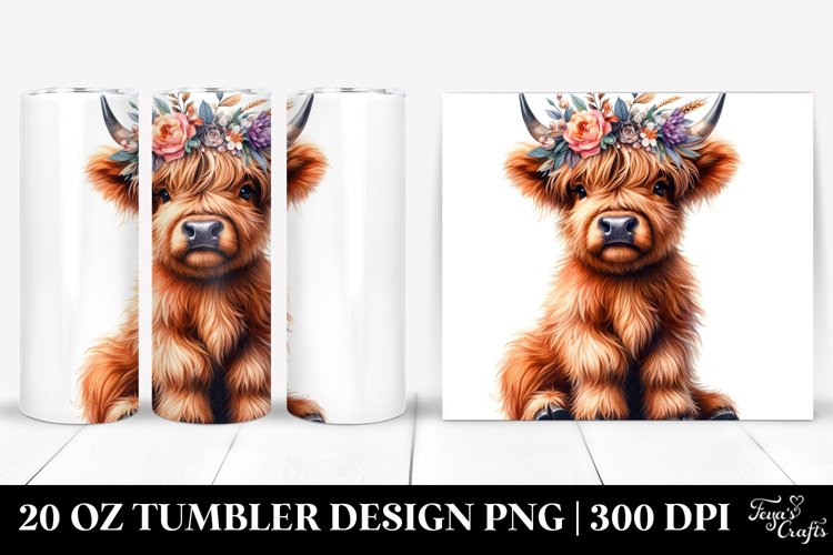 Vibrant Baby Highlandcow Drawing Tumbler
