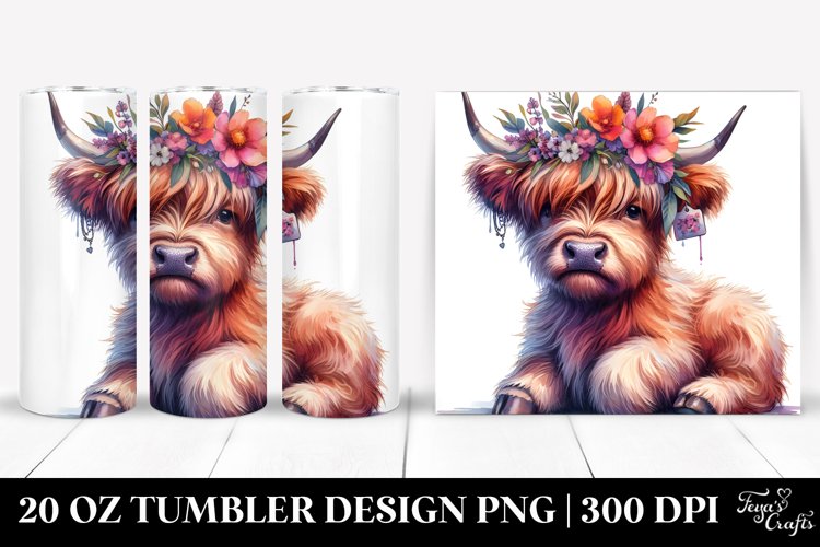 Vibrant Baby Highlandcow Drawing Tumbler