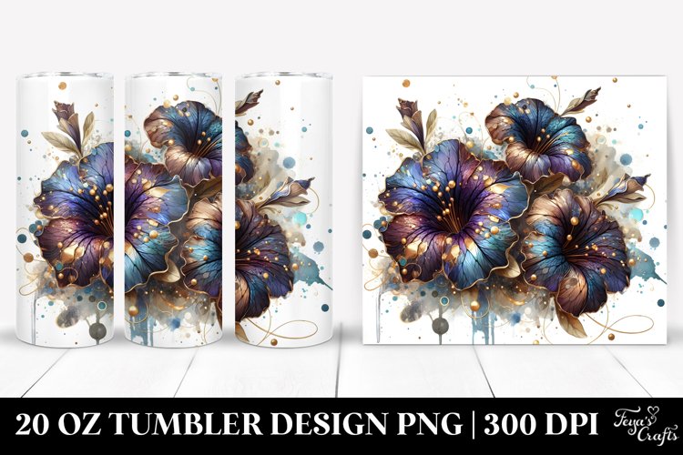 Abstract Glossy Petunia | 20 oz Tumbler example image 1