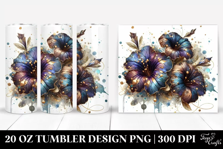 Abstract Glossy Petunia | 20 oz Tumbler