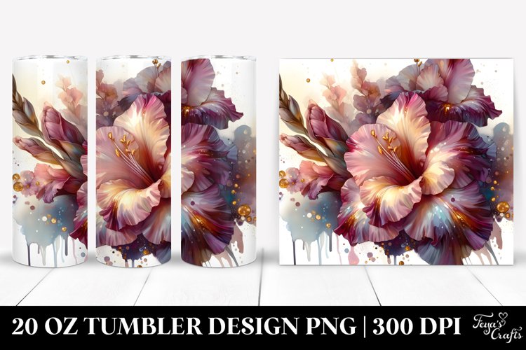 Abstract Glossy Gladiolus Golden Insertions | 20 Oz Tumbler example image 1
