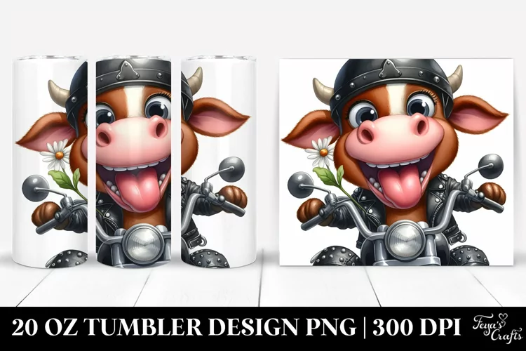 Excited Cow Biker Hat | 20 Oz Tumbler