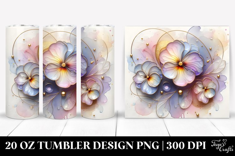 Shiny Pansy 20 Oz Tumbler example image 1