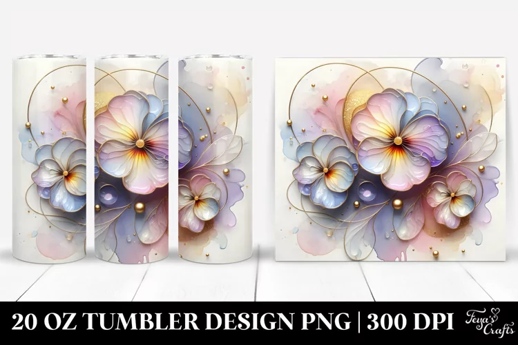 Shiny Pansy 20 Oz Tumbler