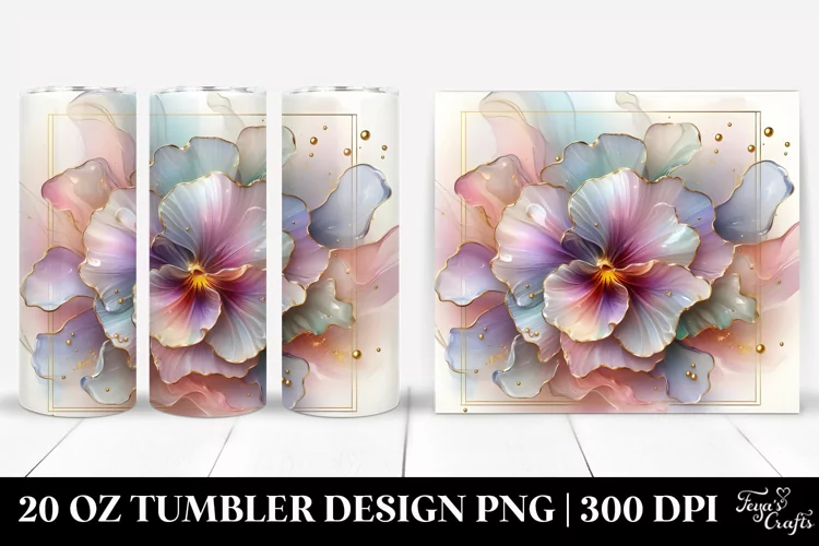Shiny Pansy 20 Oz Tumbler