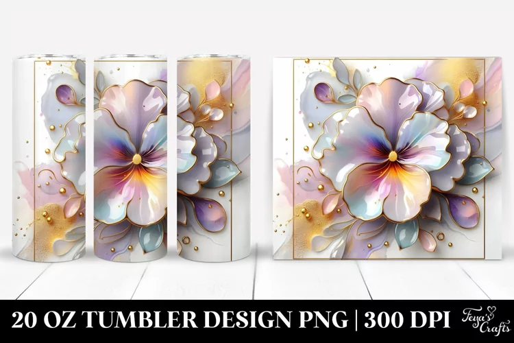 Shiny Pansy 20 Oz Tumbler