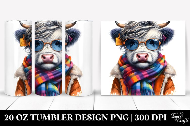 Baby Highland Cow in Model Pose, PNG example image 1