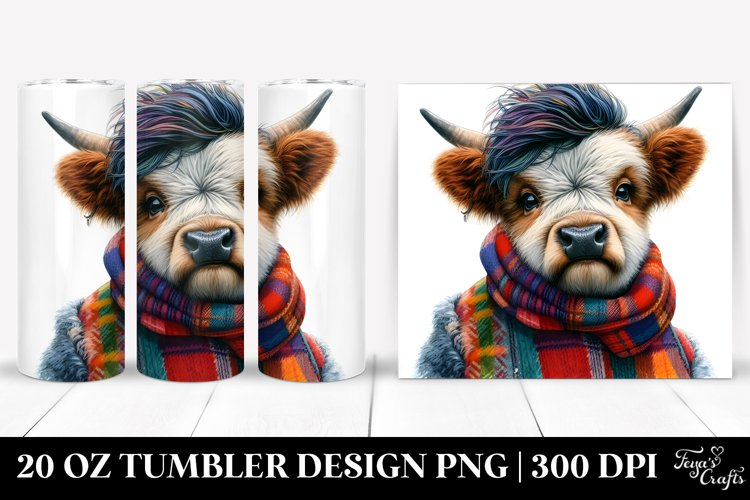 Baby Highland Cow in Model Pose, PNG example image 1