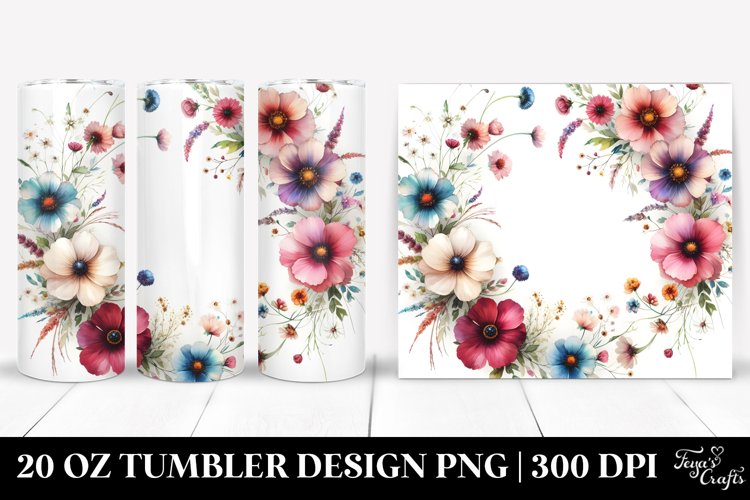 Centered Wild Flowers Tumbler example image 1