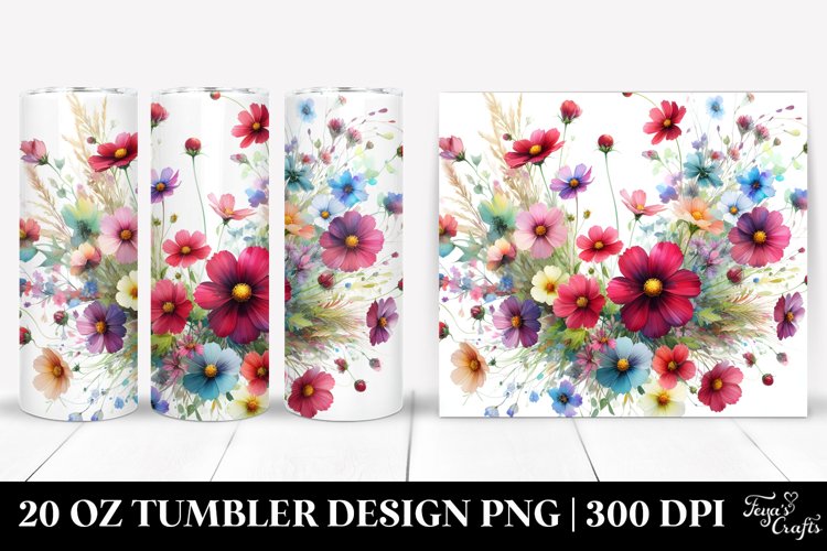 Centered Wild Flowers Tumbler example image 1