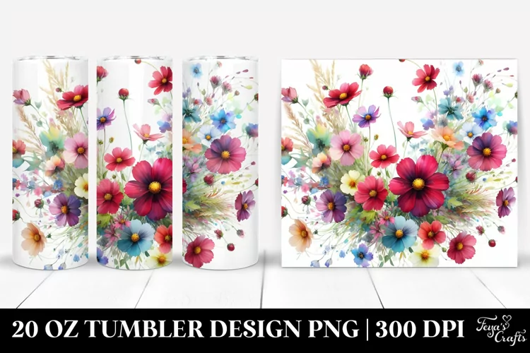 Centered Wild Flowers Tumbler
