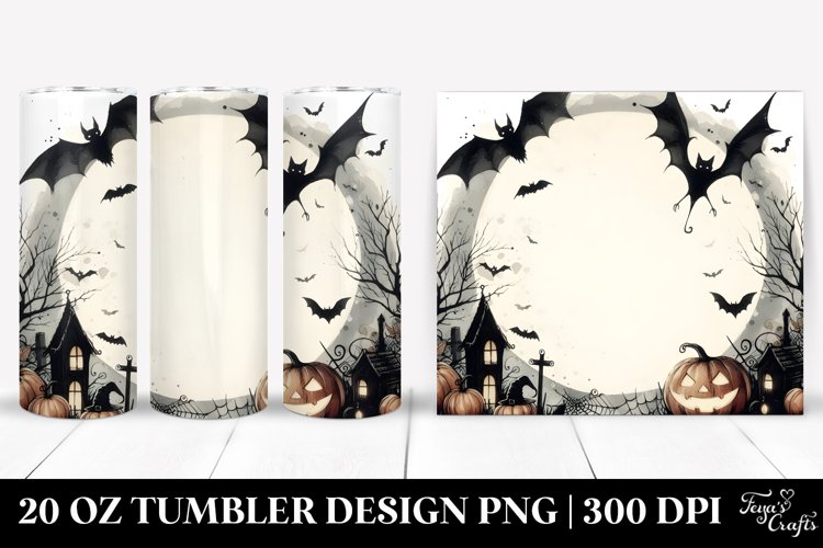 Simple Halloween Scene with Bat | 20 oz Tumbler