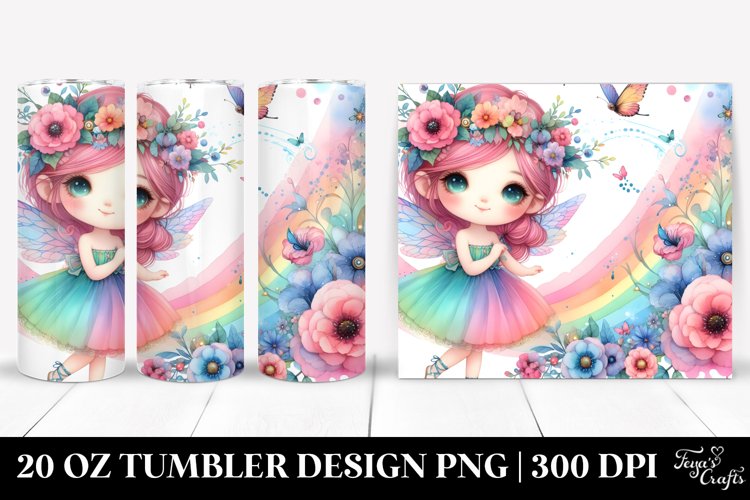 Cute Fairy Watercolor | 20 Oz Tumbler example image 1