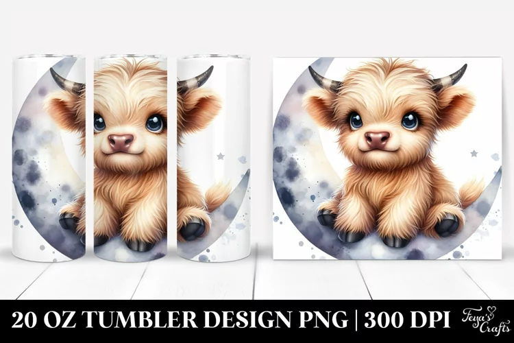 Baby Highland Cow Watercolor | 20 Oz Tumbler
