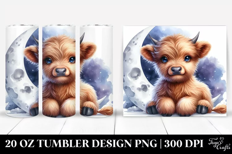 Baby Highland Cow Watercolor | 20 Oz Tumbler
