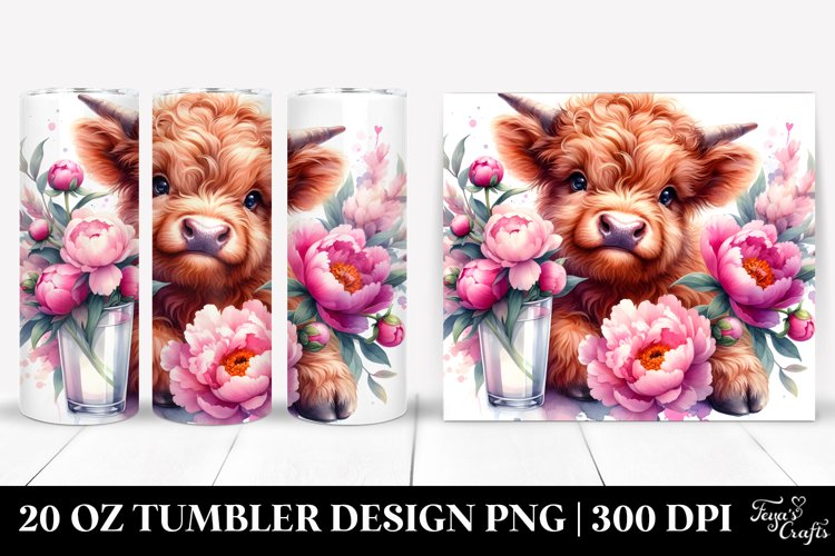 Cute Baby Highland Cow Tumbler example image 1
