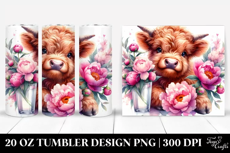 Cute Baby Highland Cow Tumbler