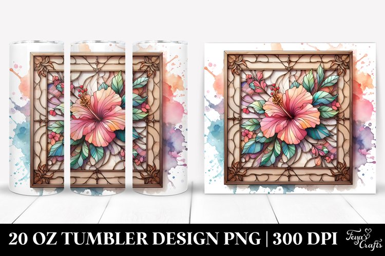Stained Hibiscus 20 Oz Tumbler example image 1