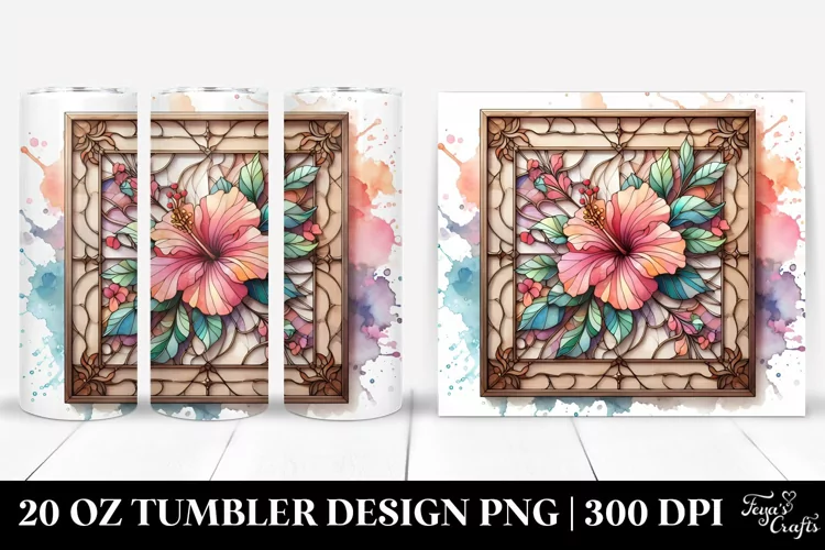 Stained Hibiscus 20 Oz Tumbler