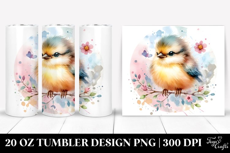 Adorable Baby Bird Watercolor | 20 oz Tumbler