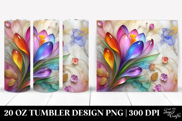 Colorful Crocus Marble Tumbler example image 1