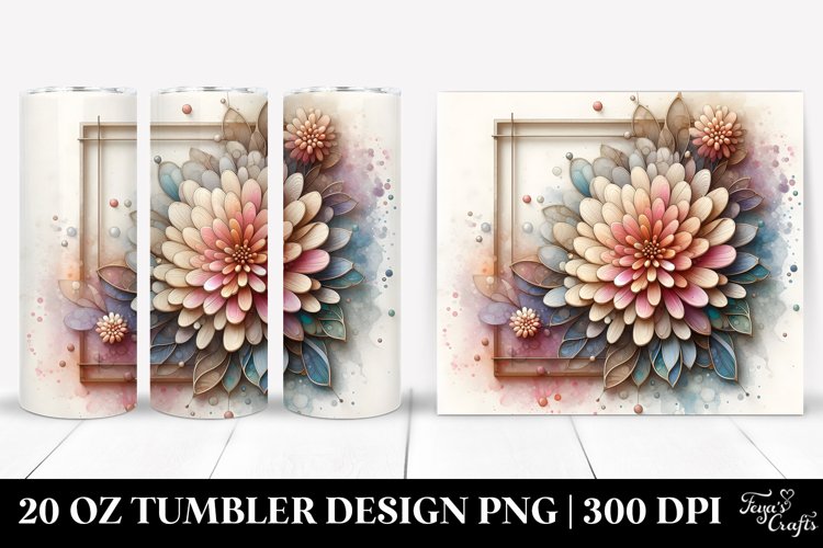 Stained Chrysanthemum 20 Oz Tumbler example image 1