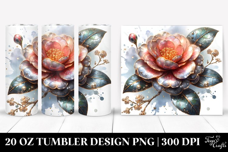 Detailed Shiny Camellia | 20 Oz Tumbler
